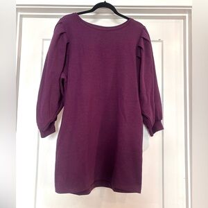 Scoop Purple Puff Long Sleeve Sweatshirt Dress W/ Pockets - Sz S- NWT
